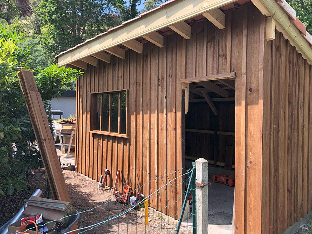 Rénovation complète d'un cabanon, charpente, couverture, bardage au Pyla